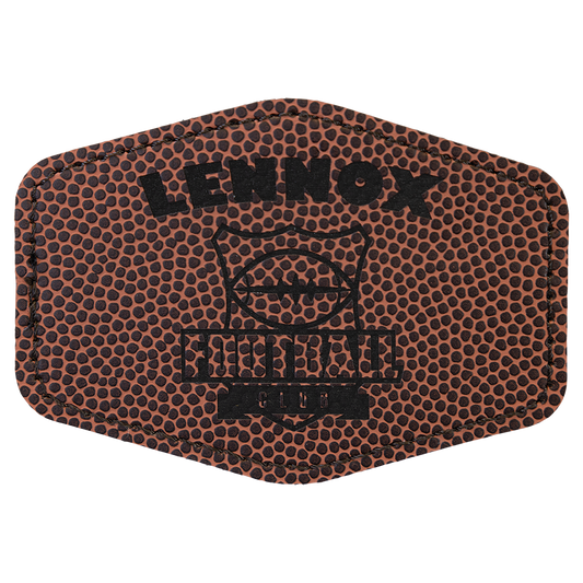 3.5" x 2.5" Football Hex Leatherette Patch with Pro Adhesive – item PTH965