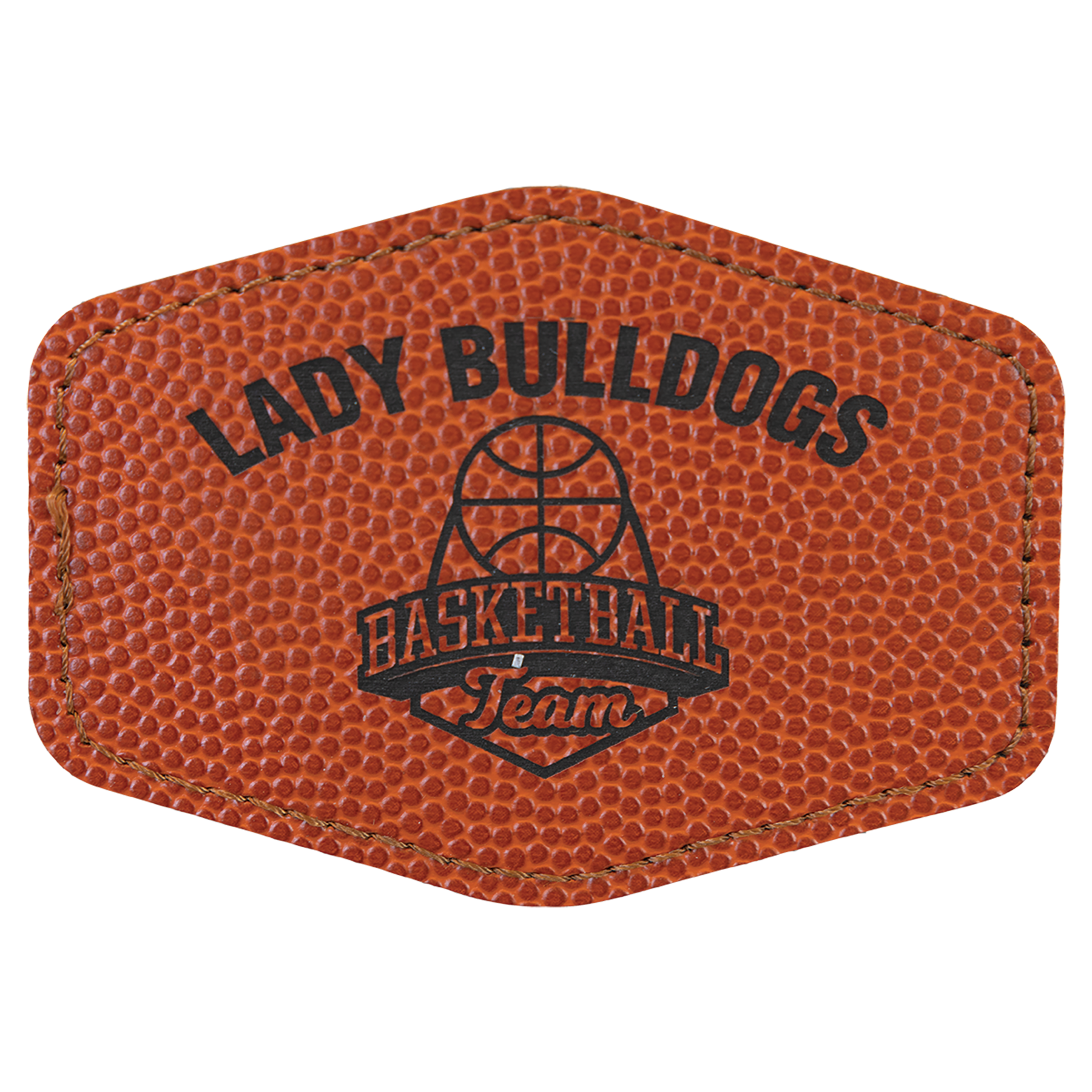 3.5" x 2.5" Basketball Hex Leatherette Patch with Kota Pro – item PTH966