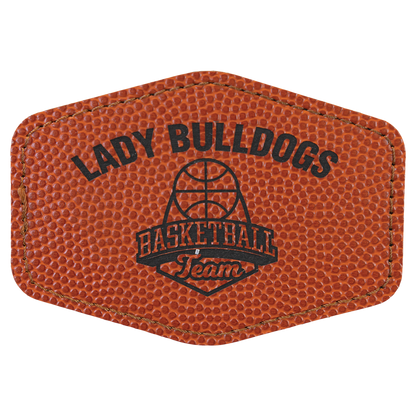 3.5" x 2.5" Basketball Hex Leatherette Patch with Kota Pro – item PTH966