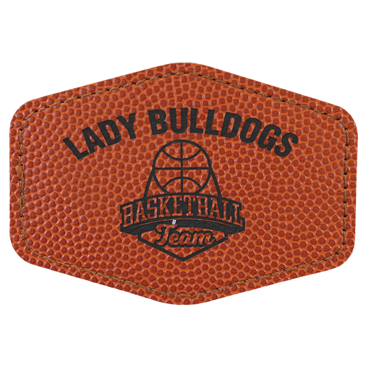 3.5" x 2.5" Basketball Hex Leatherette Patch with Kota Pro – item PTH966