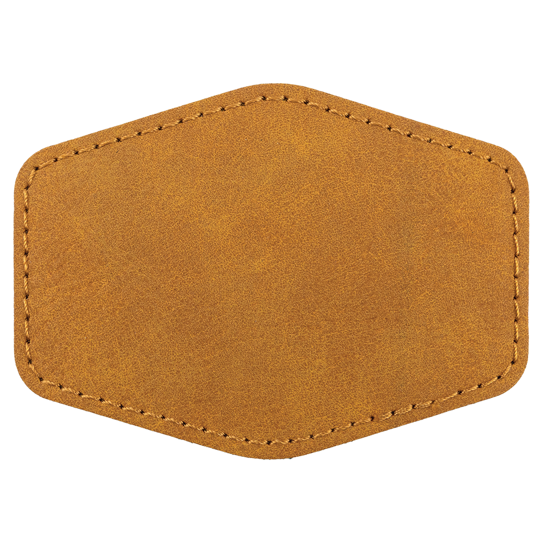 3.5" x 2.5" Light Brown Hex Leatherette Patch Premier – item PTH967 image 2