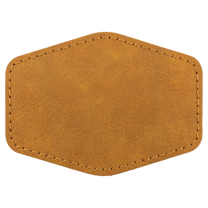 3.5" x 2.5" Light Brown Hex Leatherette Patch Premier – item PTH967 image 2