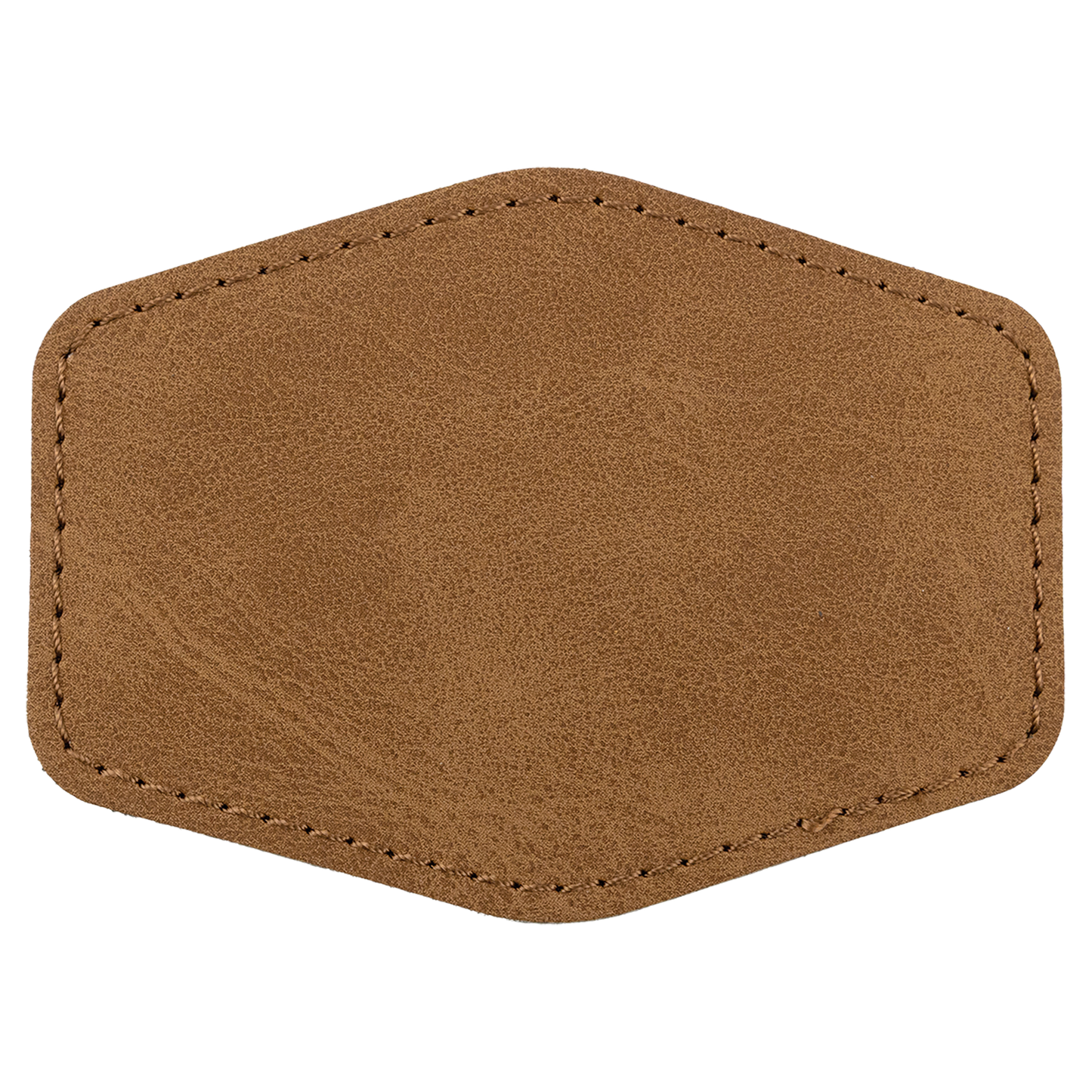 3.5" x 2.5" Medium Brown Hex Leatherette Patch Premier – item PTH968 image 2