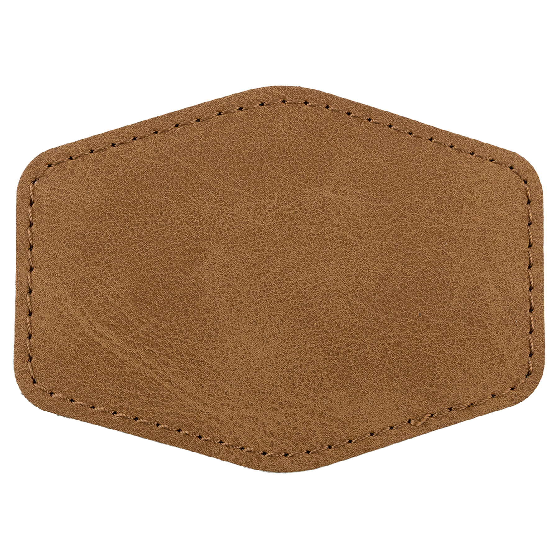 3.5" x 2.5" Medium Brown Hex Leatherette Patch Premier – item PTH968 image 2