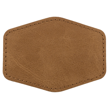 3.5" x 2.5" Medium Brown Hex Leatherette Patch Premier – item PTH968 image 2