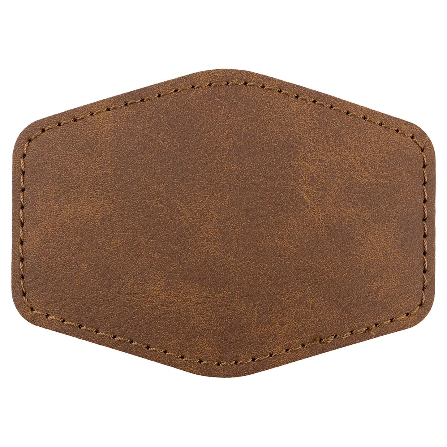 3.5" x 2.5" Dark Brown Hex Leatherette Patch Premier – item PTH969 image 2