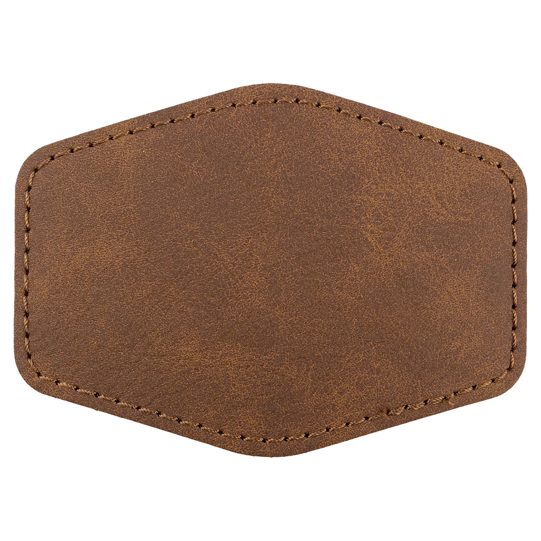 3.5" x 2.5" Dark Brown Hex Leatherette Patch Premier – item PTH969 image 2