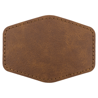 3.5" x 2.5" Dark Brown Hex Leatherette Patch Premier – item PTH969 image 2