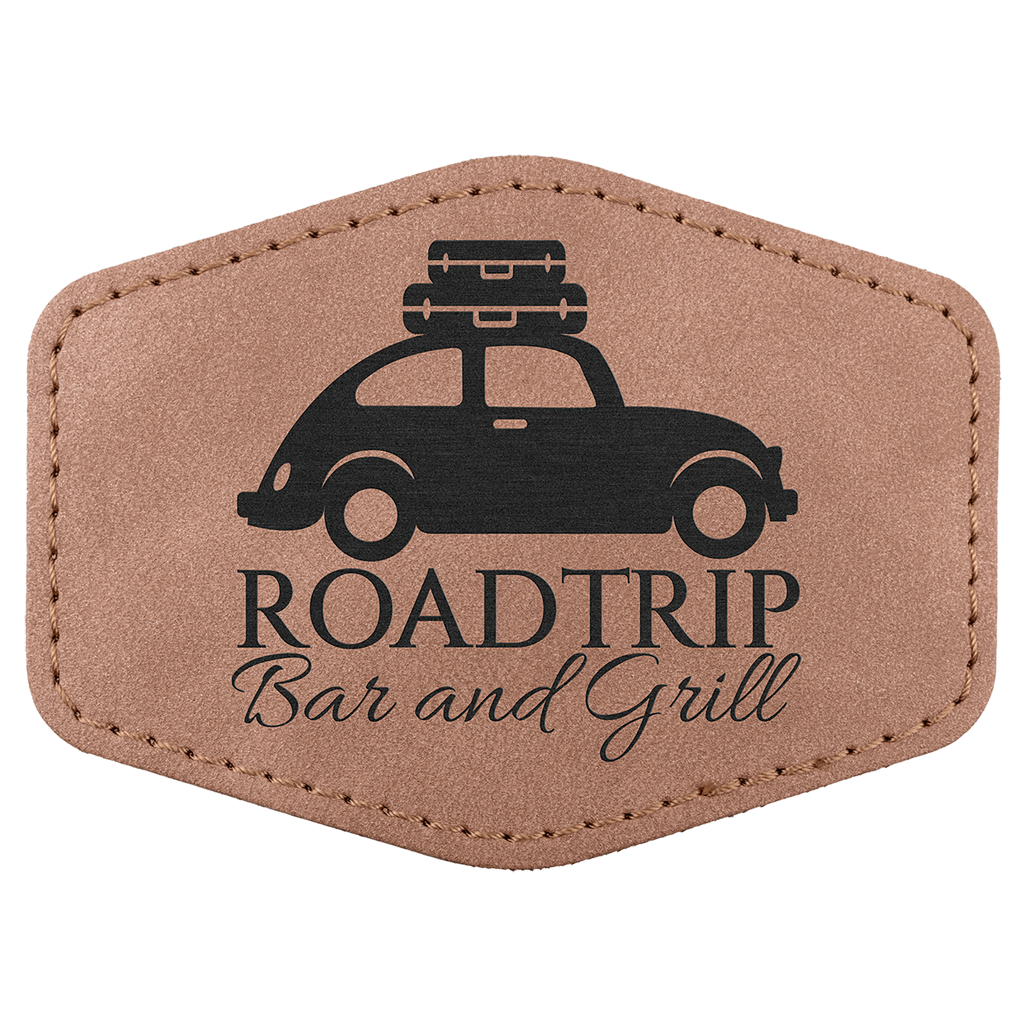 3.5" x 2.5" Blush Hex Leatherette Patch with Pro Premier – item PTH970