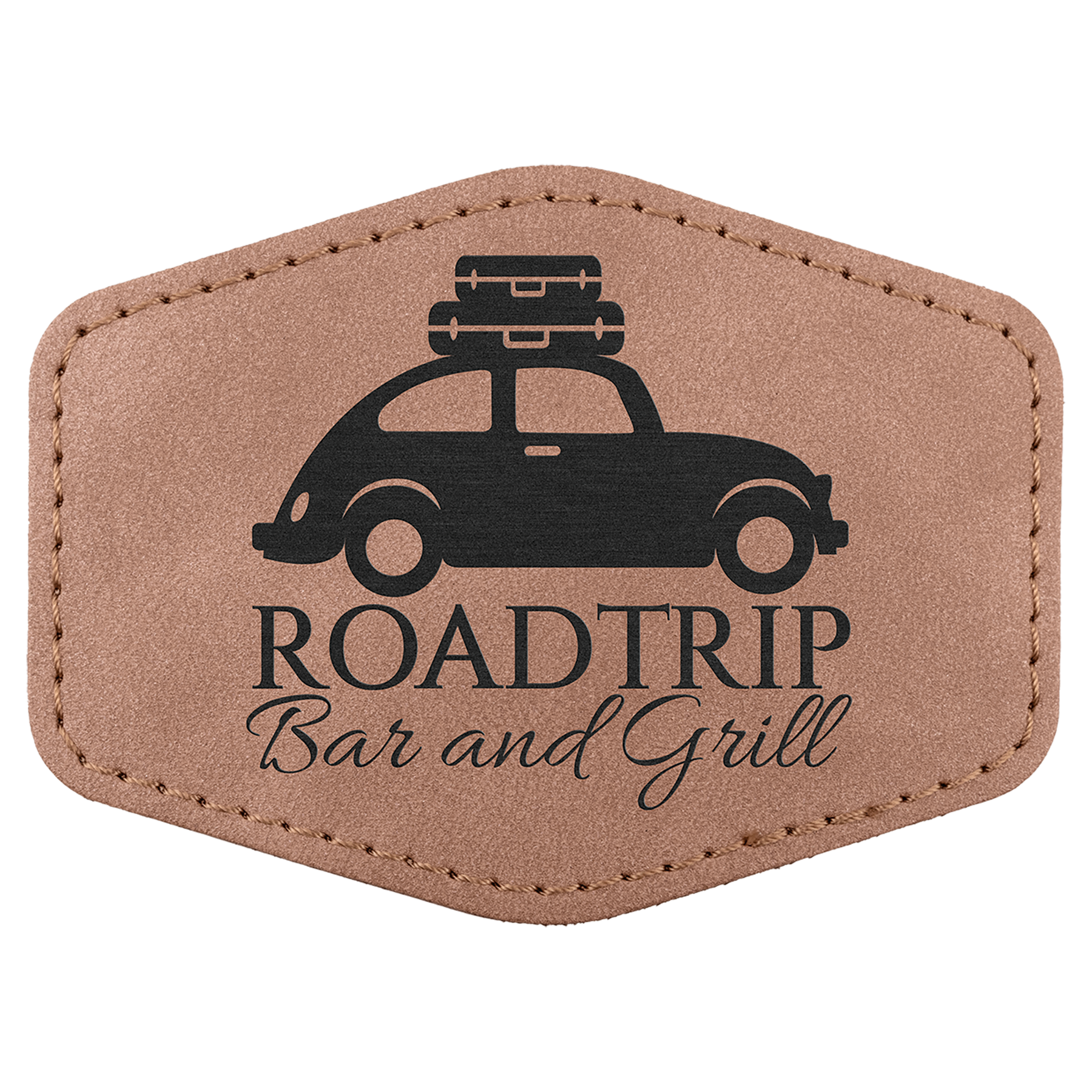 3.5" x 2.5" Blush Hex Leatherette Patch with Pro Premier – item PTH970