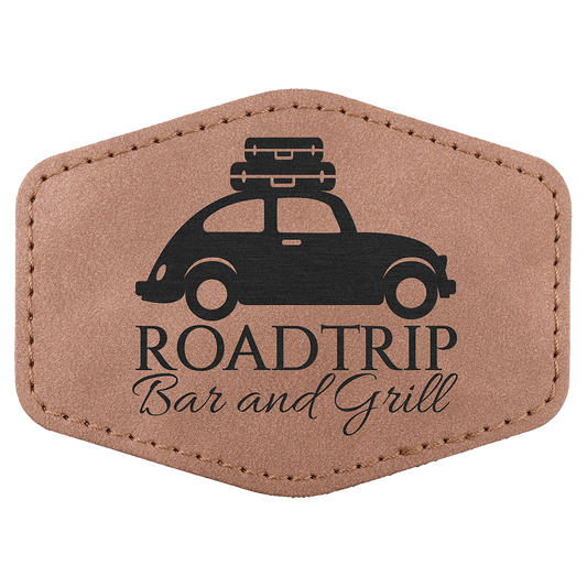 3.5" x 2.5" Blush Hex Leatherette Patch with Pro Premier – item PTH970