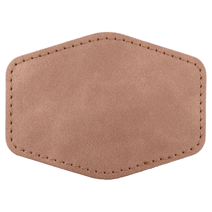 3.5" x 2.5" Blush Hex Leatherette Patch with Pro Premier – item PTH970 image 2