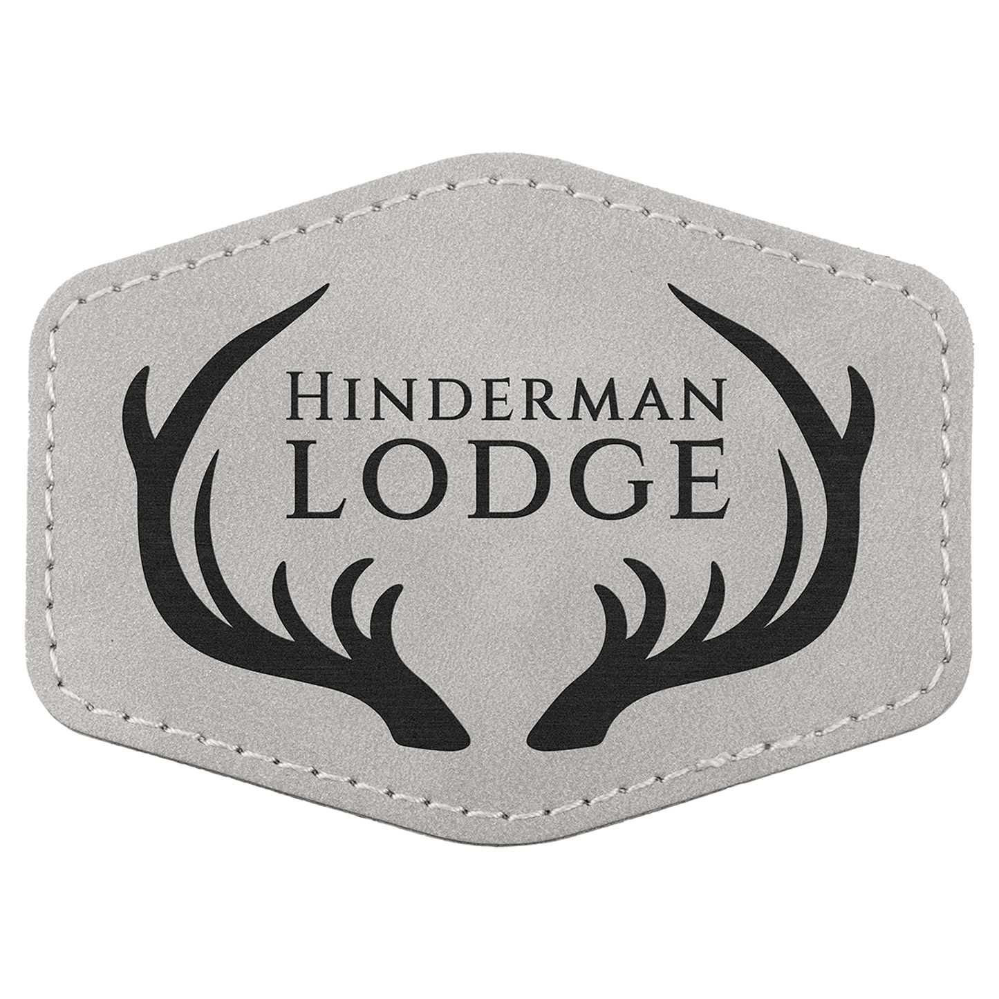 3.5" x 2.5" Light Gray Hex Leatherette Patch Premier – item PTH971