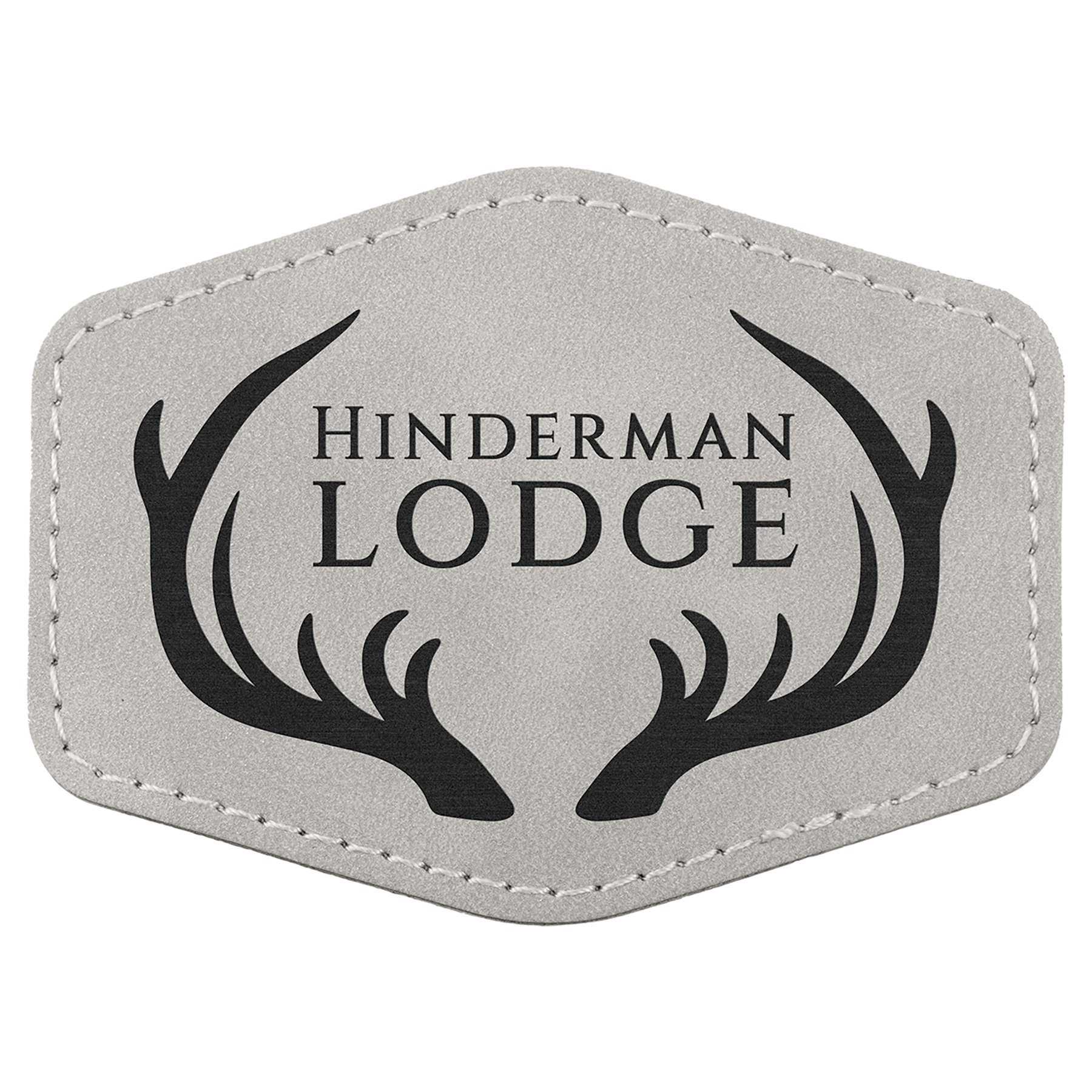 3.5" x 2.5" Light Gray Hex Leatherette Patch Premier – item PTH971