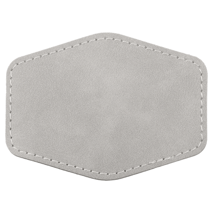 3.5" x 2.5" Light Gray Hex Leatherette Patch Premier – item PTH971 image 2