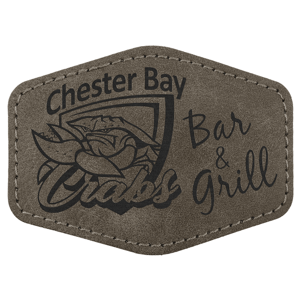 3.5" x 2.5" Dark Gray Hex Leatherette Patch with Pro Premier – item PTH973 image 3
