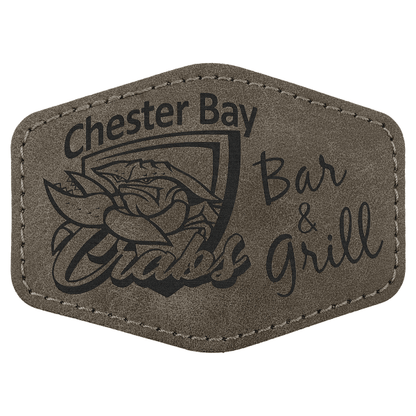 3.5" x 2.5" Dark Gray Hex Leatherette Patch with Pro Premier – item PTH973 image 3
