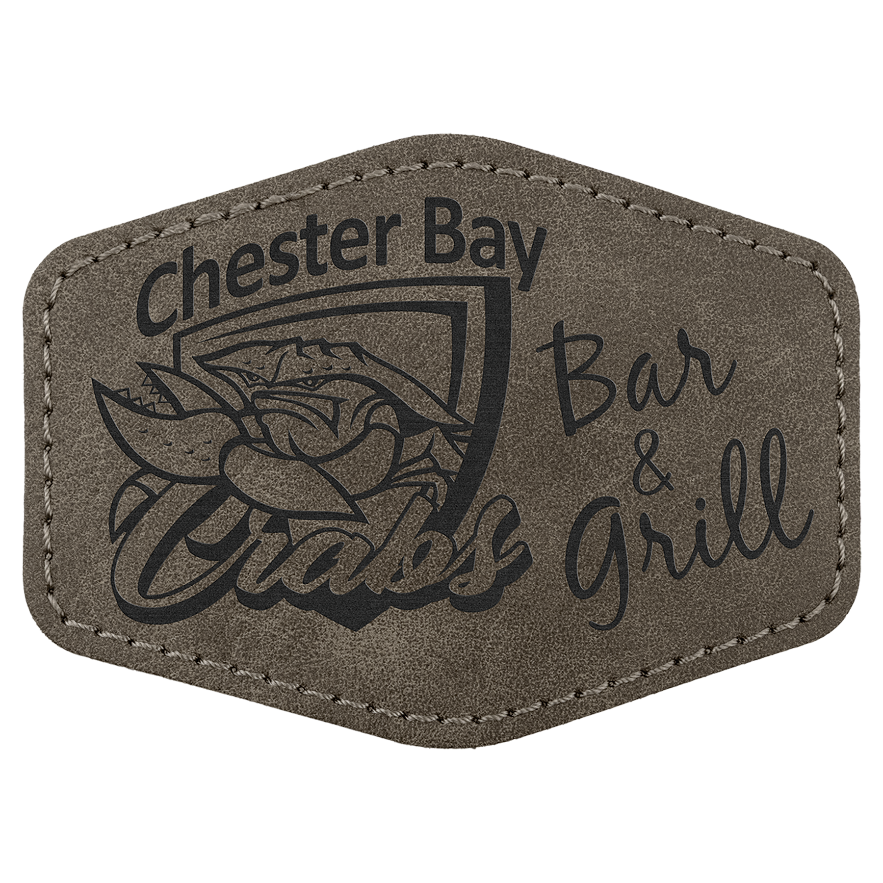 3.5" x 2.5" Dark Gray Hex Leatherette Patch with Pro Premier – item PTH973