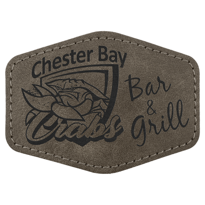 3.5" x 2.5" Dark Gray Hex Leatherette Patch with Pro Premier – item PTH973