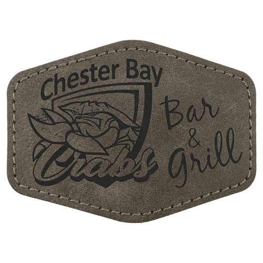 3.5" x 2.5" Dark Gray Hex Leatherette Patch with Pro Premier – item PTH973