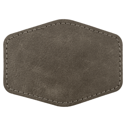 3.5" x 2.5" Dark Gray Hex Leatherette Patch with Pro Premier – item PTH973 image 2