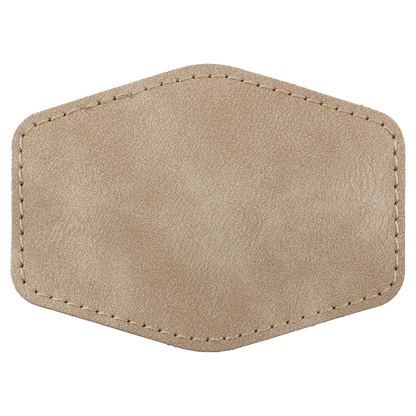 3.5" x 2.5" Light Tan Hex Leatherette Patch with Pro Premier – item PTH974 image 2