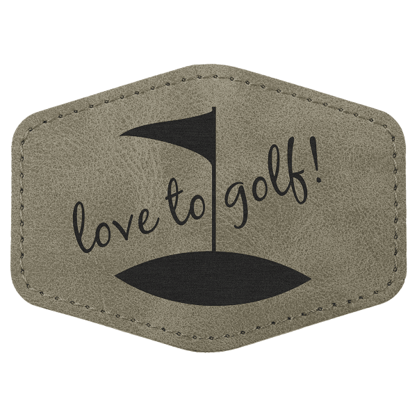 3.5" x 2.5" Light Gray Hex Leatherette Patch Premier – item PTH975 image 3