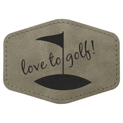 3.5" x 2.5" Light Gray Hex Leatherette Patch Premier – item PTH975 image 3