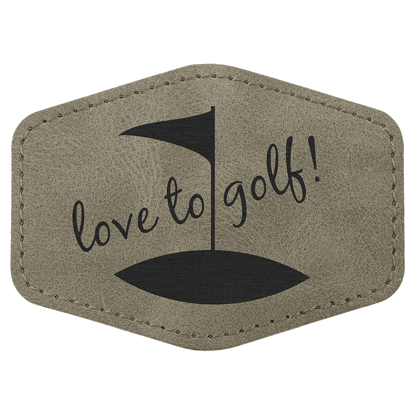 3.5" x 2.5" Light Gray Hex Leatherette Patch Premier – item PTH975