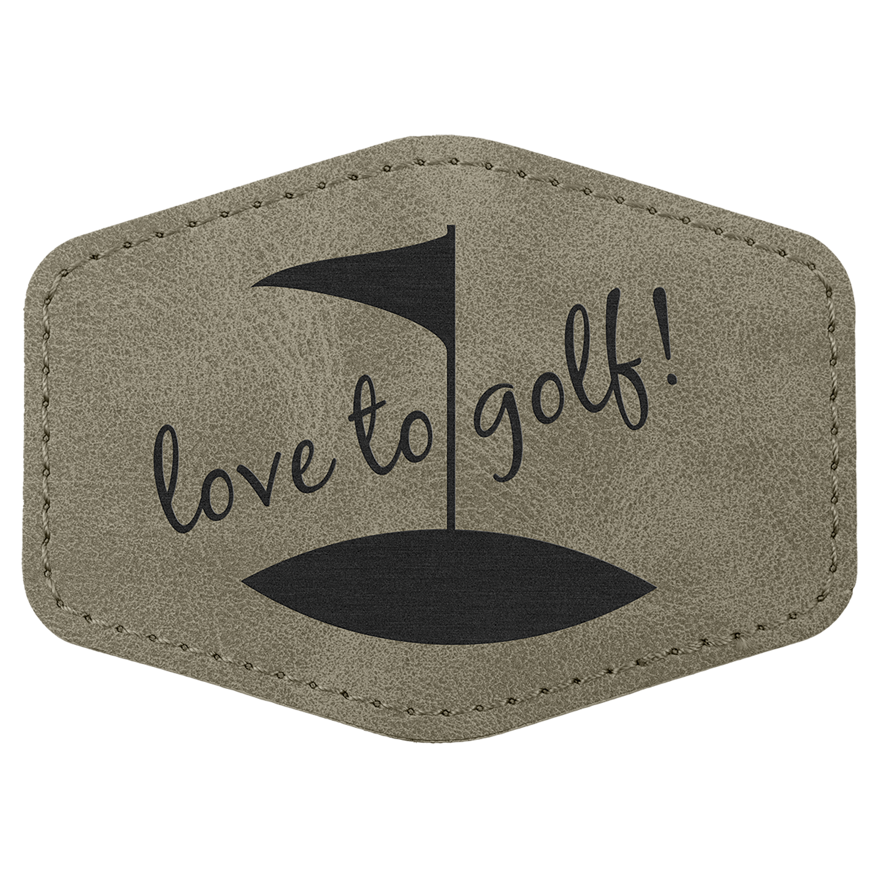 3.5" x 2.5" Light Gray Hex Leatherette Patch Premier – item PTH975