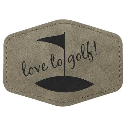 3.5" x 2.5" Light Gray Hex Leatherette Patch Premier – item PTH975