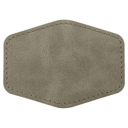 3.5" x 2.5" Light Gray Hex Leatherette Patch Premier – item PTH975 image 2