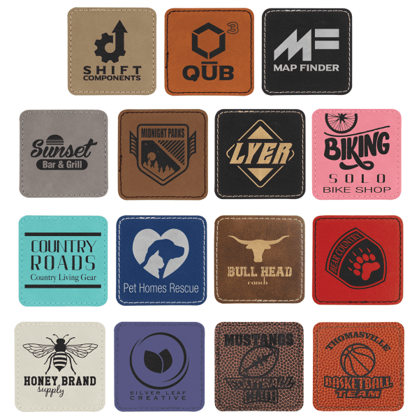 2.5" x 2.5" Various Square Leatherette Patch with Kota Pro – item PTHSET57