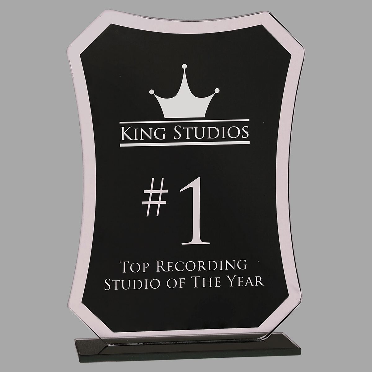 7 1/4" Black Rectangle Reflection Glass Award — RFG12