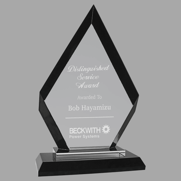 7.5" Diamond Regal Glass Award – item RGL11BK