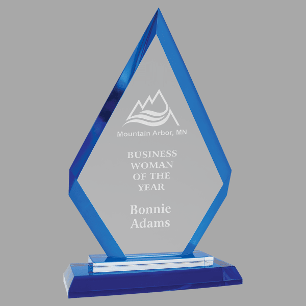 9" Diamond Regal Glass Award – item RGL12BU