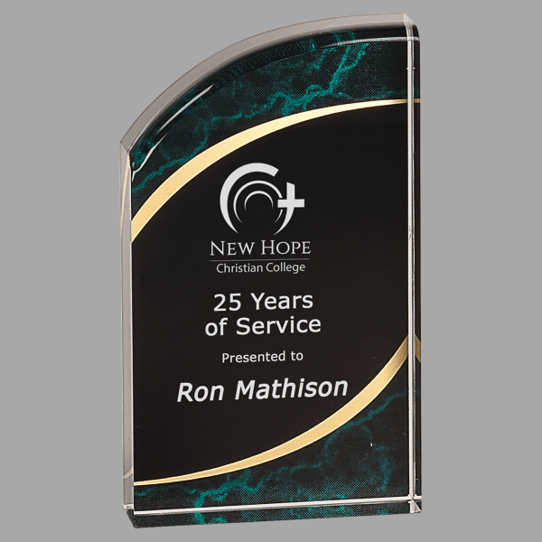 3.5" X 6 Rounded Acrylic Award – item RMS6GM image 2