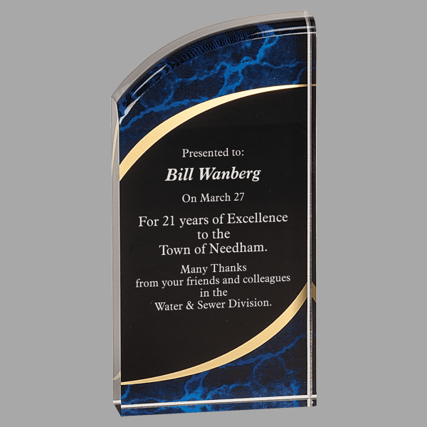 3.5" X 7 Rounded Acrylic Award – item RMS7BM