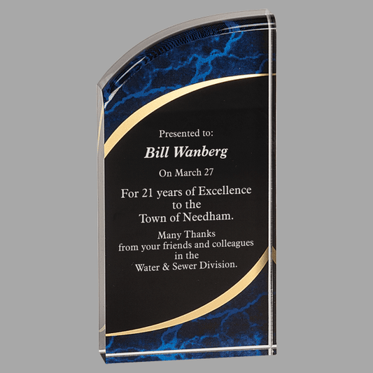 3.5" X 7 Rounded Acrylic Award – item RMS7BM
