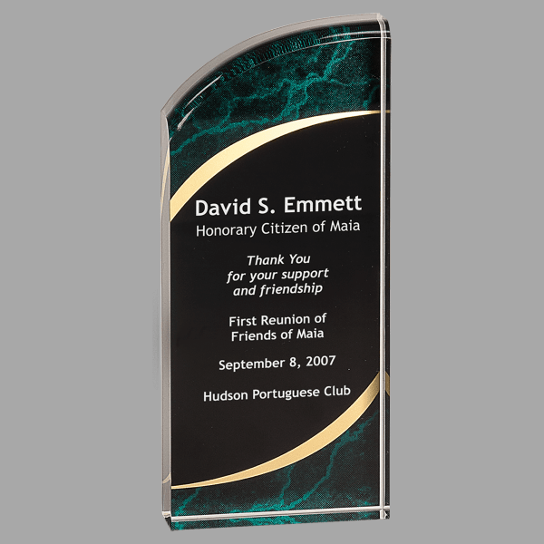 3.5" X 8 Rounded Acrylic Award – item RMS8GM image 2