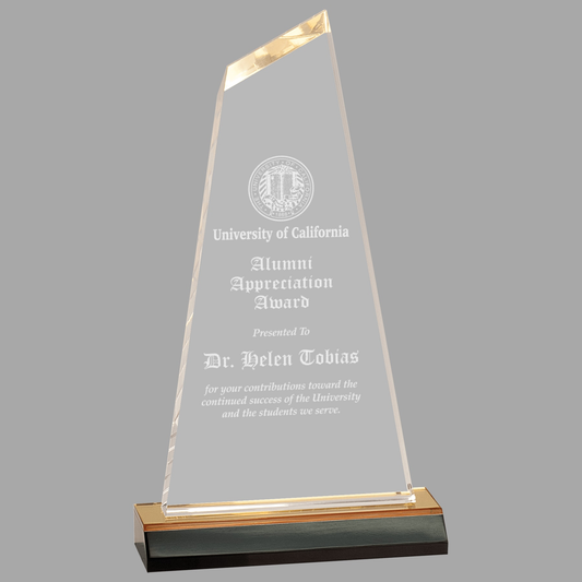 5" x 10" Gold Reflection Optima Acrylic with 6" Gold Mirror Base — ROP10