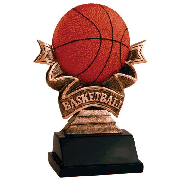 5.5" Basketball Ribbon Resin Award – item RR502