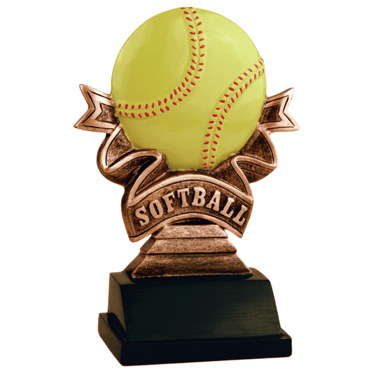 5.5" Softball Ribbon Resin Award – item RR505
