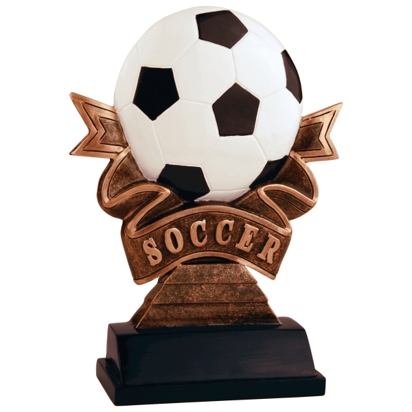 7" Soccer Ribbon Resin Award – item RR704