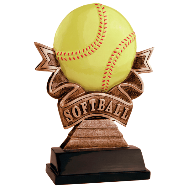 7" Softball Ribbon Resin Award – item RR705