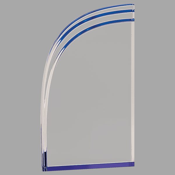 4" X 7 Wave Stand Acrylic Award – item SAS101BU