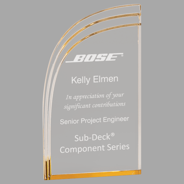 4" X 7 Wave Stand Acrylic Award – item SAS201G image 2
