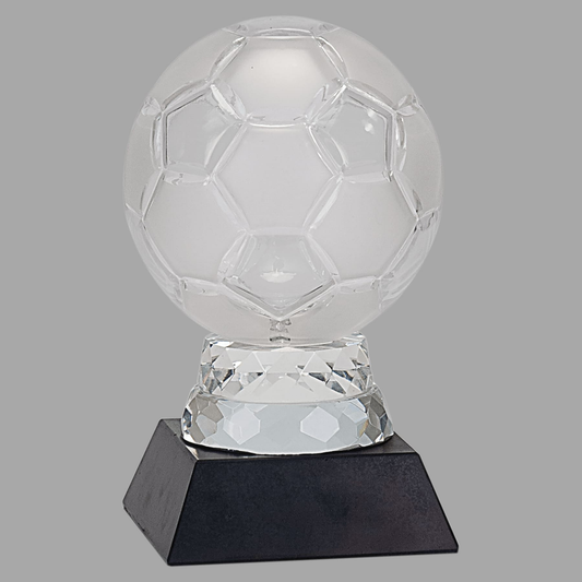 6 1/4" Glass Soccer Ball with Marble Base — SBG101