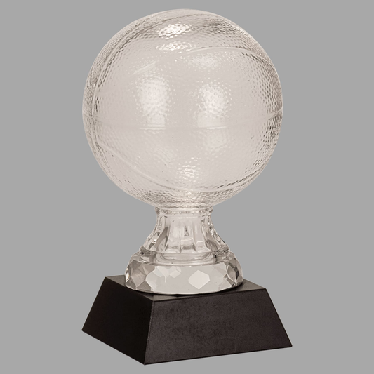 7" Glass Basketball with Marble Base — SBG102