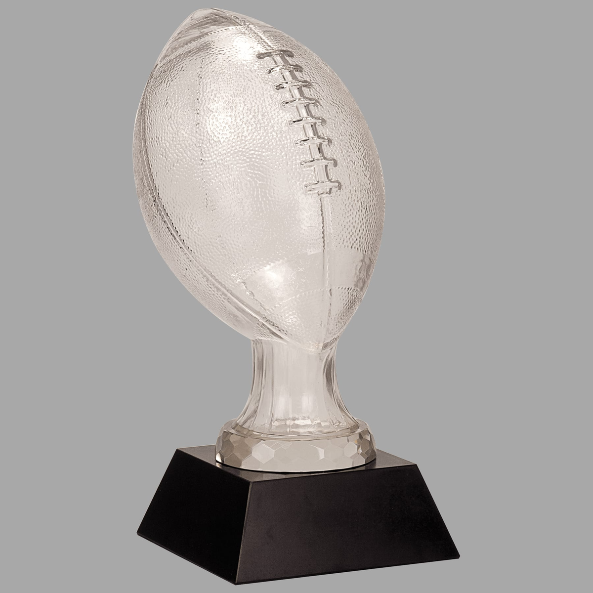 13 3/4" Glass Football with Black Marble Base — SBG106